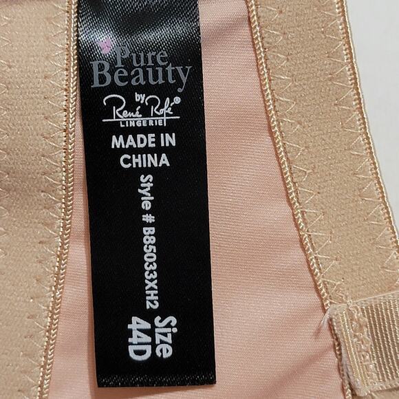Pure Beauty by René Rofé Womens Nude Wireless Lightly Lined T Shirt Bra Size 44D - Picture 9 of 10